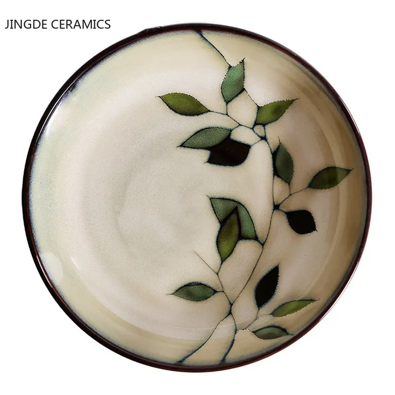New Japanese and Korean Ceramic Tableware Creative Hand-painted Plate Rice Bowl Soup Bowl Noodle Salad Plate Water Cup