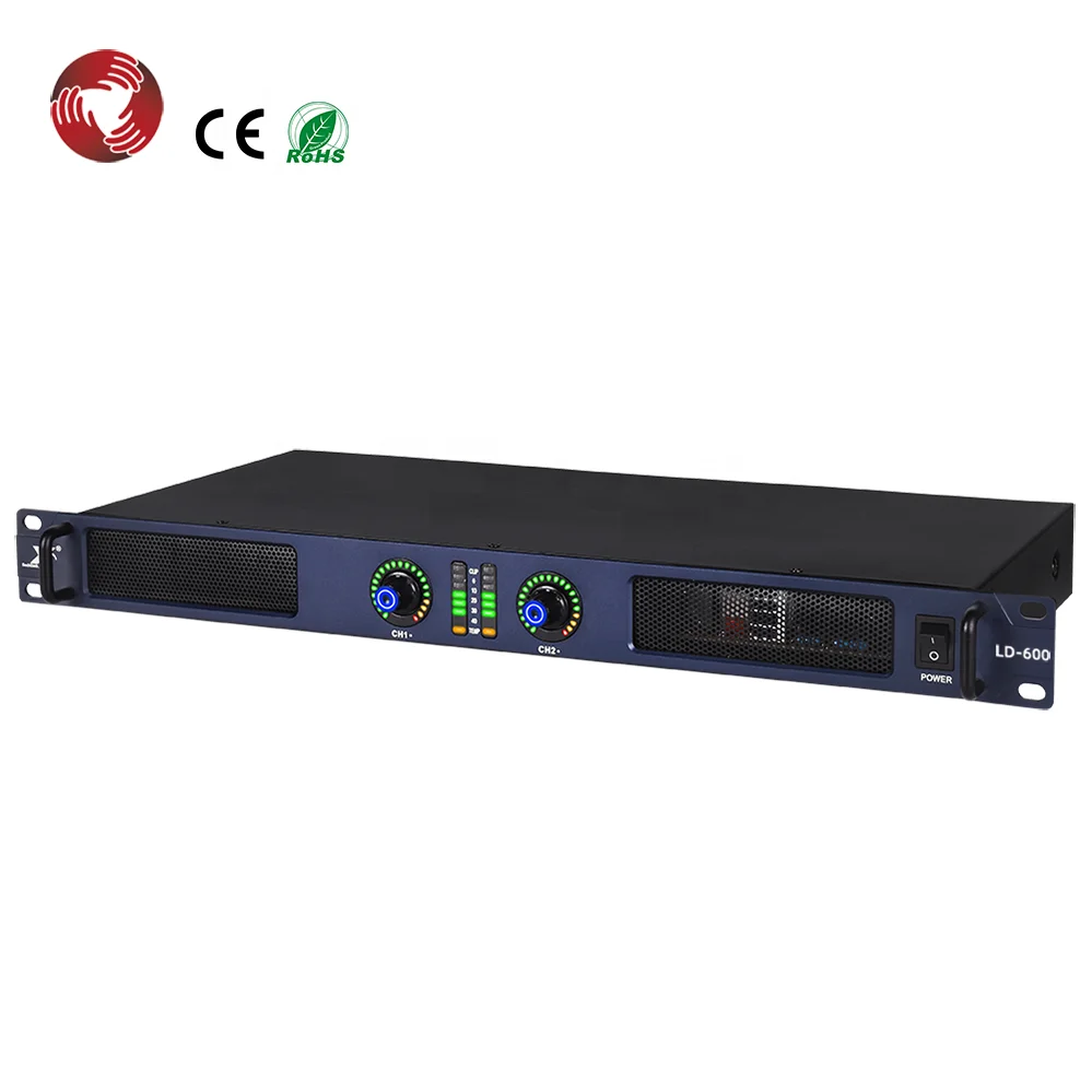 

600W*2 Class D power amplifier digital with LED lights 1u amplifier