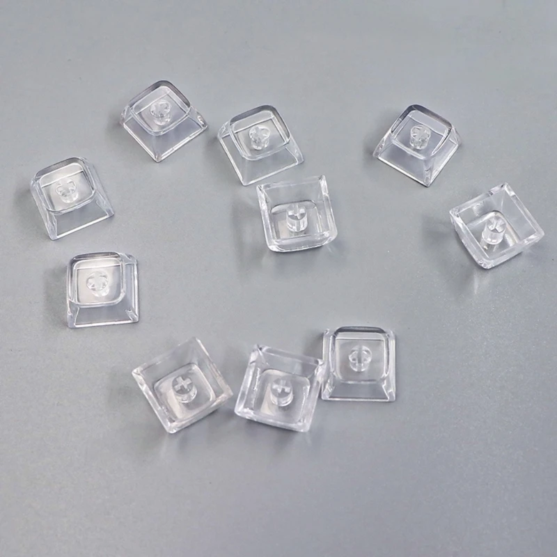 20Pcs Transparent Blank Keycap Set 1U 1X XDA Crystal Translucent Keycaps for Mechanical Keyboard