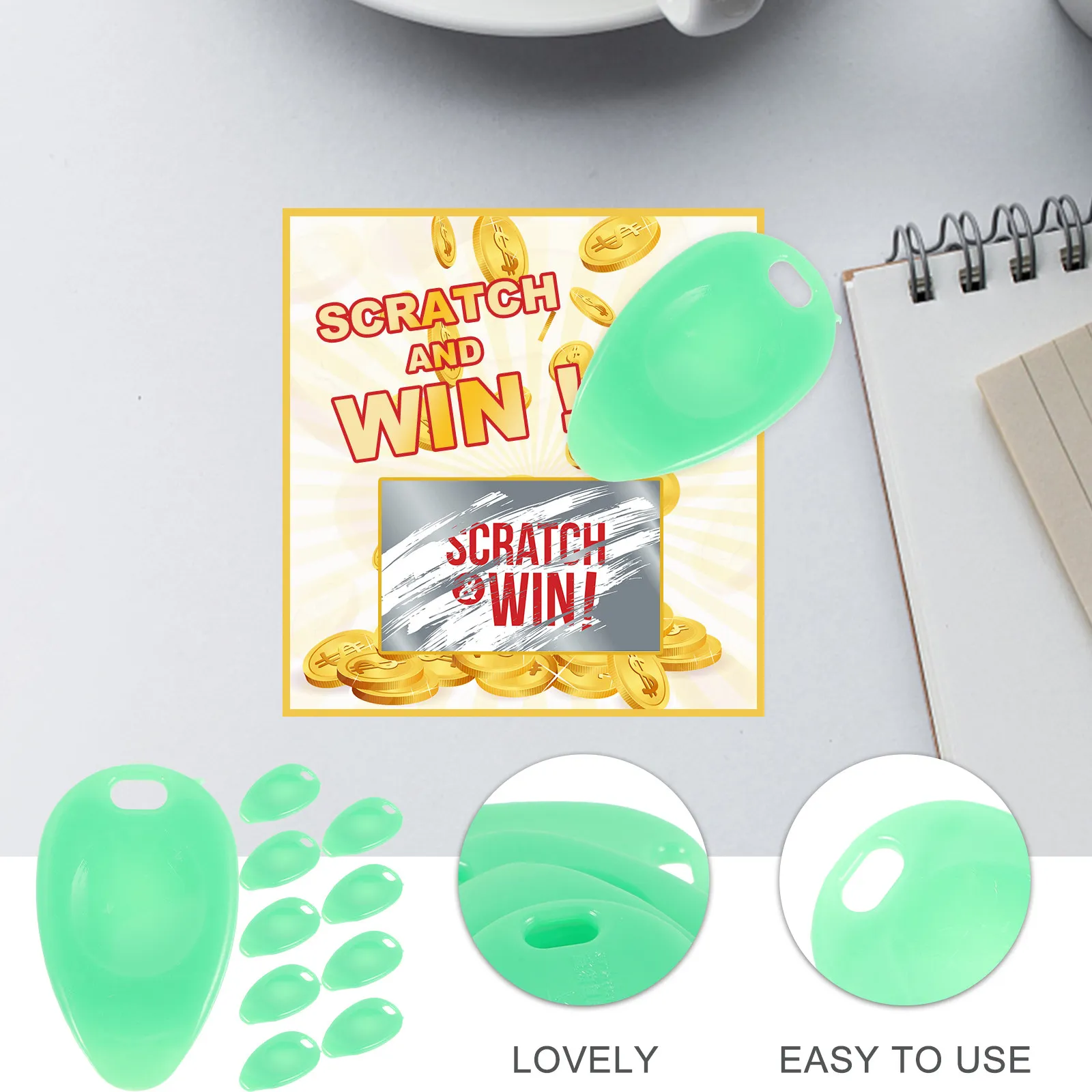 10Pcs 복권 스크레이퍼 도구 티켓 스티커용 튼튼한 플라스틱 스크래치 제거 도구 라벨 클리너 주방 욕실 자동차 스크래쳐