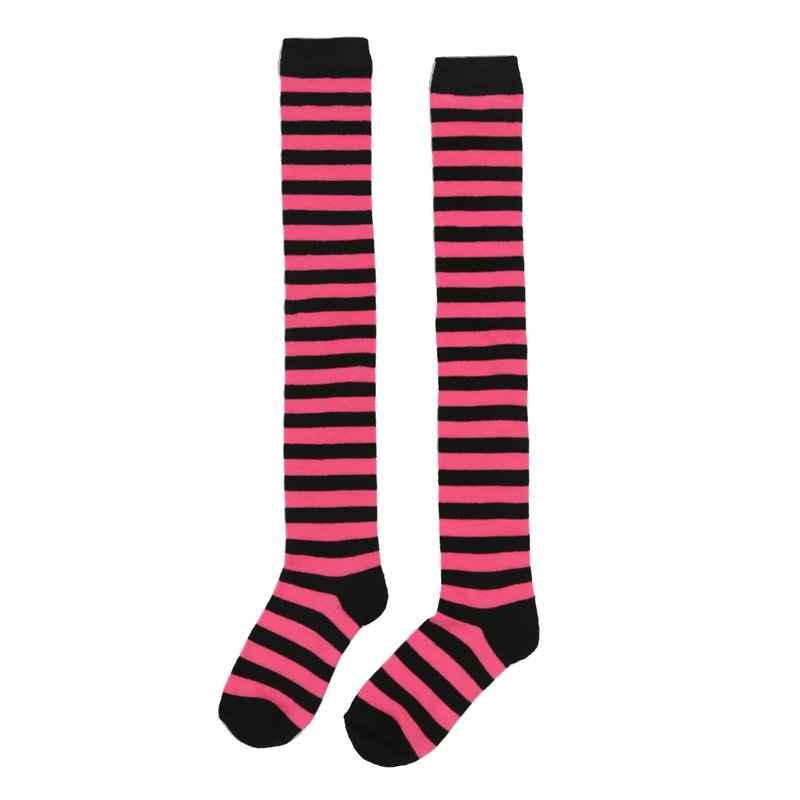 Gestreifte Strümpfe für Damen, über knielang, JK, lange Socken, Damen- und Mädchen-Hohe Socken, modische, mehrfarbig gestreifte, niedliche Strümpfe für Mädchen – Detail 19