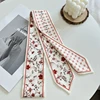 Fashion Floret Printed Hairband Silk Satin Bag Scarf For Women Skinny Long Wrist Ribbon Neck Scarves Hair Scarfs For Women 2