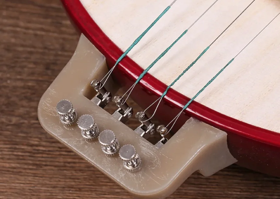 Liuqin lute Color wood red professional playing practice with box Chinese string instrument