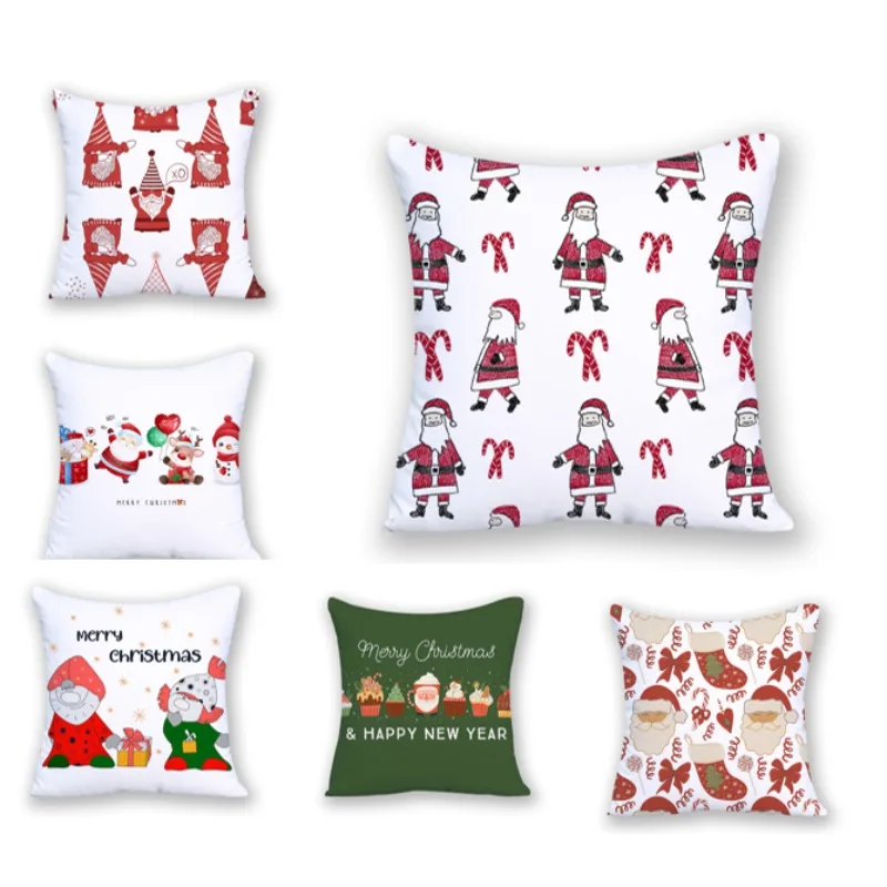 

Living Room Decor Square Cushion Cover 45x45cm Merry Christmas Pillow Cover Home Decor Retro Bed Pillow for Sofa Gift 2024 G535