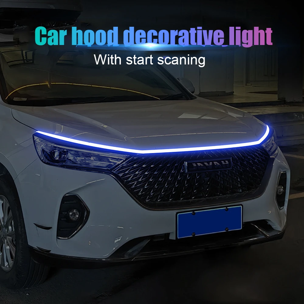 OKEEN LED Car Hood Light Strips Dynamic With Start Scan Universal Car
