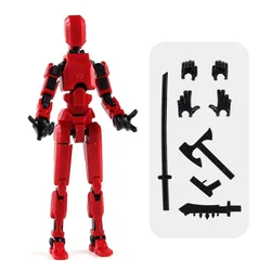 Dynamic Multi-Jointed 3D Printed Robot Action Figure (Red)