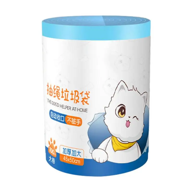 

100 шт., портативные мешки для мусора на шнурке