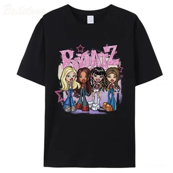 Bratz Y2k T Shirt Women 2000 Cartoon Print Harajuku Pink Tops 2024 Summer Girls Fashion Short Sleeved Aesthetic Unisex Tees 1