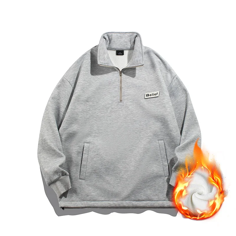 

Осенне-зимняя верхняя одежда, базовая Повседневная Толстовка с длинным рукавом, Модные свободные спортивные костюмы, топ, Теплая Флисовая Толстовка для мужчин