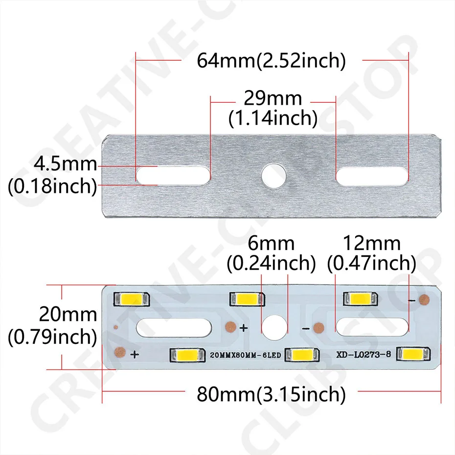 Description Picture 5 of itemSMD5730 LED Bar Light Source Aluminum Lamp Plate 3W DC9-9.6V 250mA LED Emitting Diode DIY Bulbs Retrofit Lamp Board Accessories