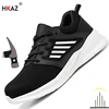 Fashion Safety Shoes Men Steel Toe Sneakers Puncture Proof Breathable Work Boots Man Comfy Work Shoes slip and oil resistant
