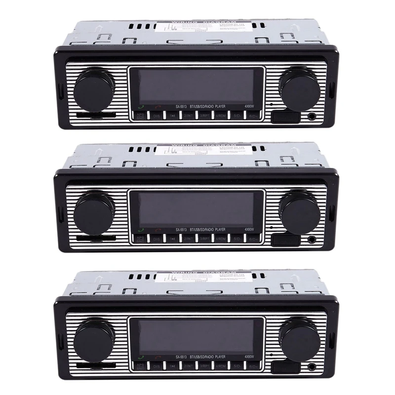 

3X Bluetooth Vintage Car Radio MP3 Player Stereo USB AUX Classic Car Stereo Audio