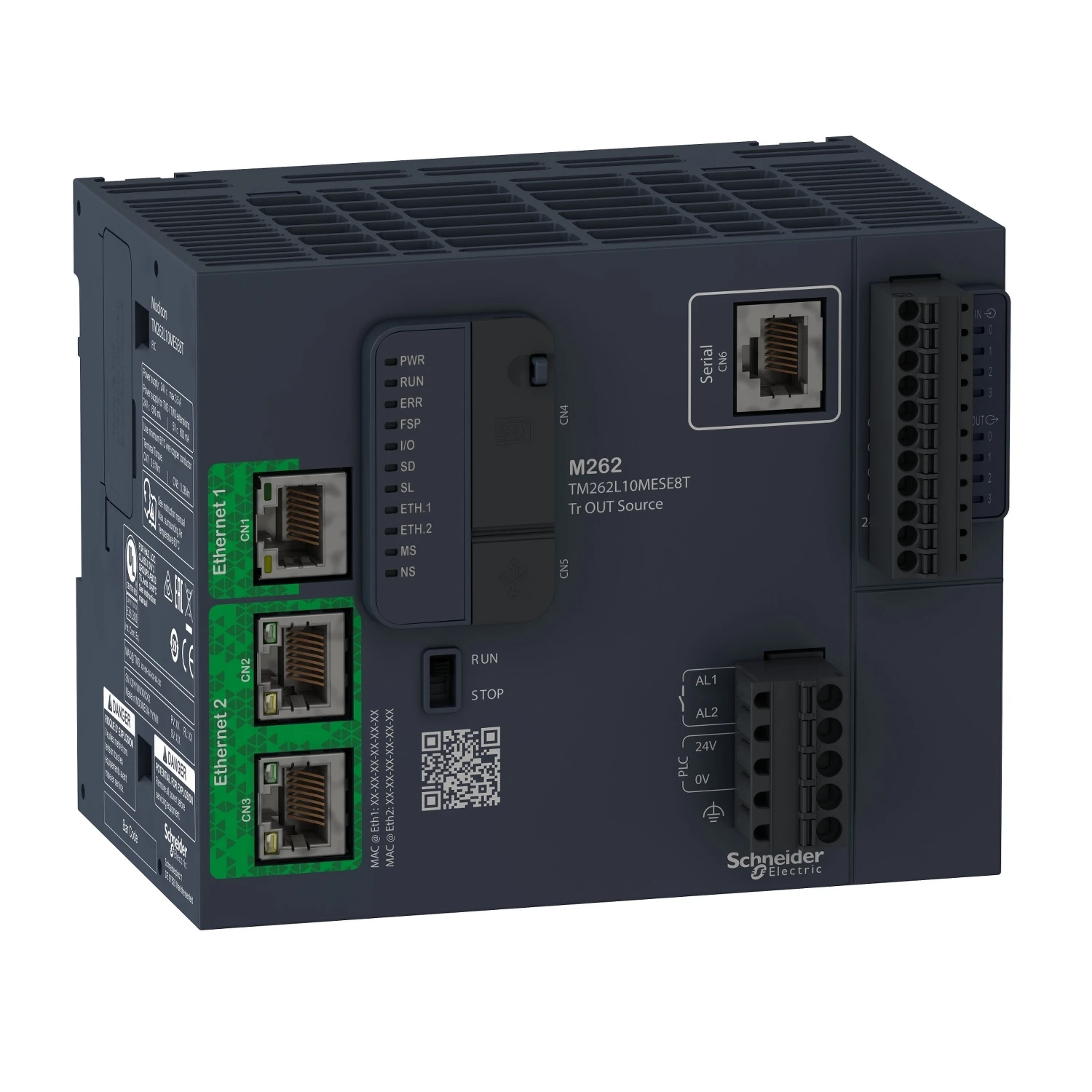 

Schneider Electric TM262L10MESE8T Logic Controller, Modicon M262, 5ns Per Instruction, Ethernet