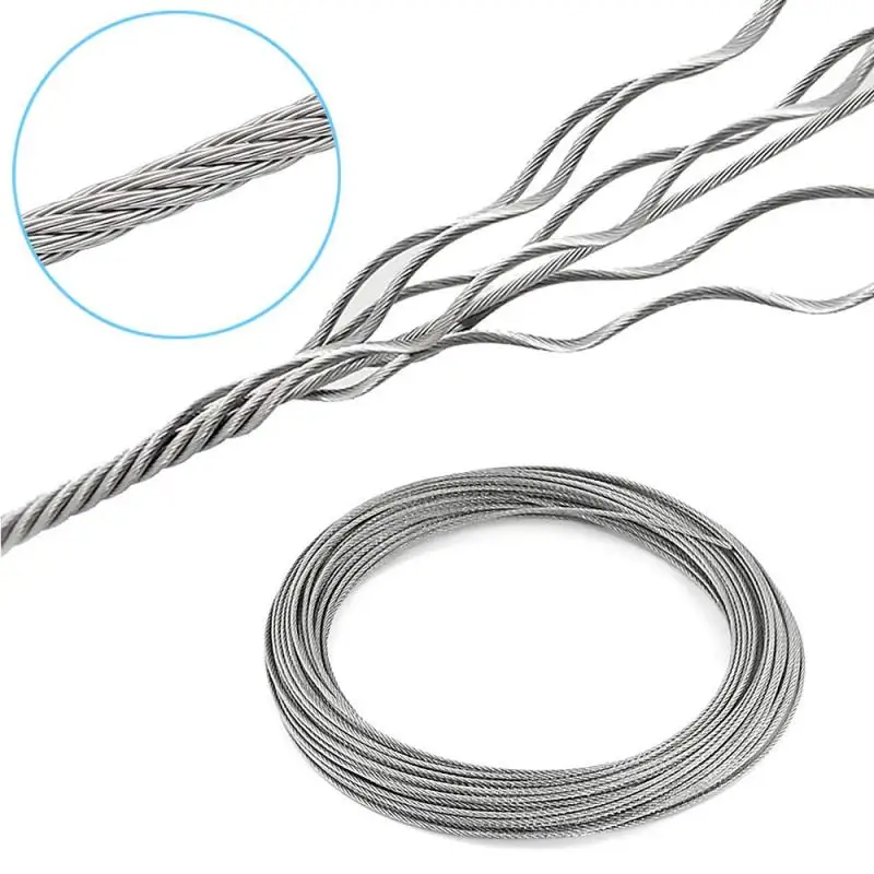 10M~5M diameter 0.5mm-3.0mm 7X7 Structur 304 stainless steel wire rope alambre cable softer fishing lifting cable stainless steel wire,stainless steel cable rope kits,steel wire rope