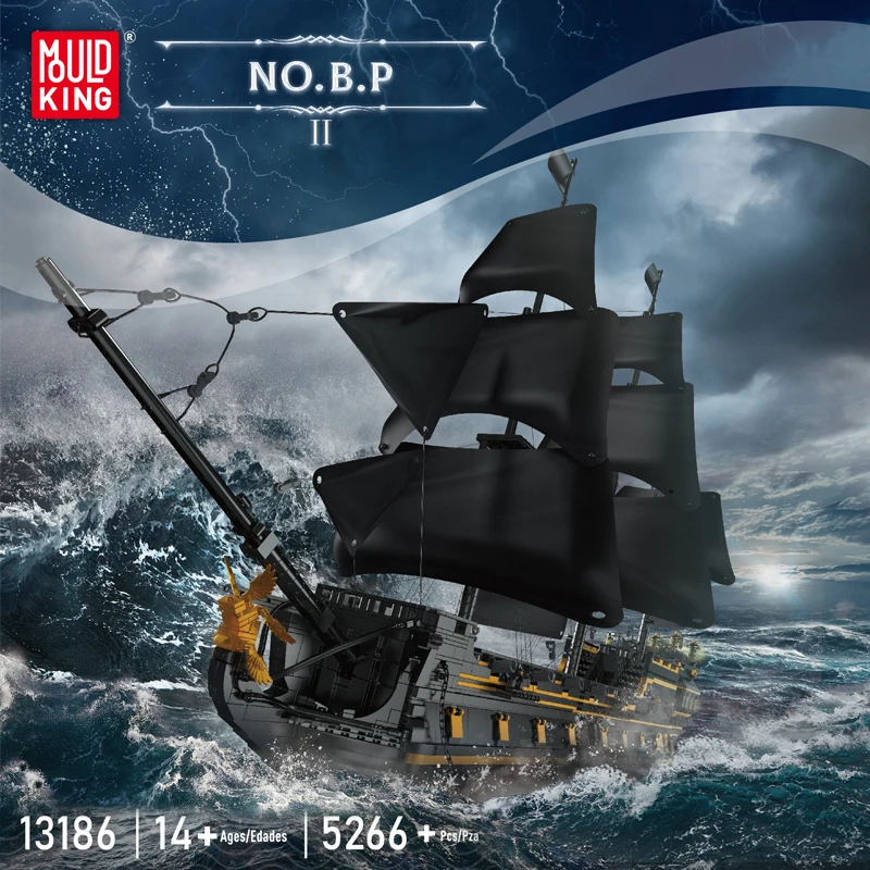 Mould King 13186 Pirata Nave Modello Morsetto Set 5266 Pezzi MOC