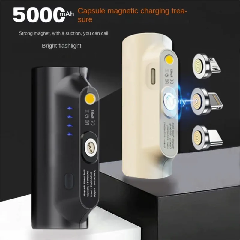 

Mini Power Bank 5000mAh Wireless Magnetic Power Bank QC PD Fast Charging For iPhone 14 13 12 Battery External Portable Charger
