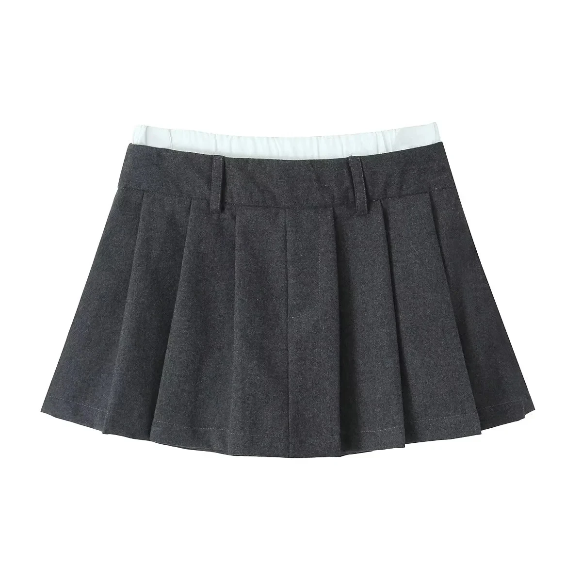 

TRAF Front Pleat Mini Skirts Woman Fashion High-Waist Skort Women Elegant Double Waistband Short Skirt Female Aesthetic Skort