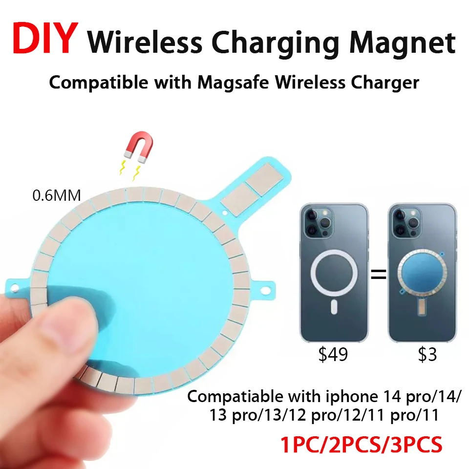 2pcs Mag safe Case Magnet Sticker Wireless Charging Magnetic For