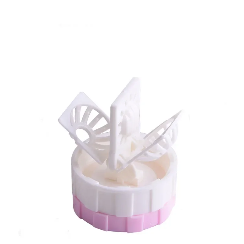 1PCS 콘택트 렌즈 클리너 케이스 박스 수동 회전 유형 플라스틱 용기 보관 홀더 콘택트 렌즈 청소 도구