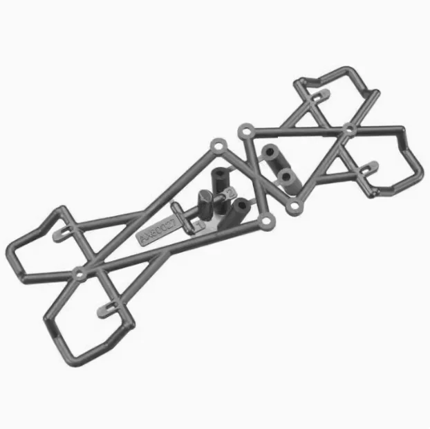 Buggy RC Crawler 4x4 rouge escaladant une pente rocheuse, voiture radiocommandée électrique pour adultes