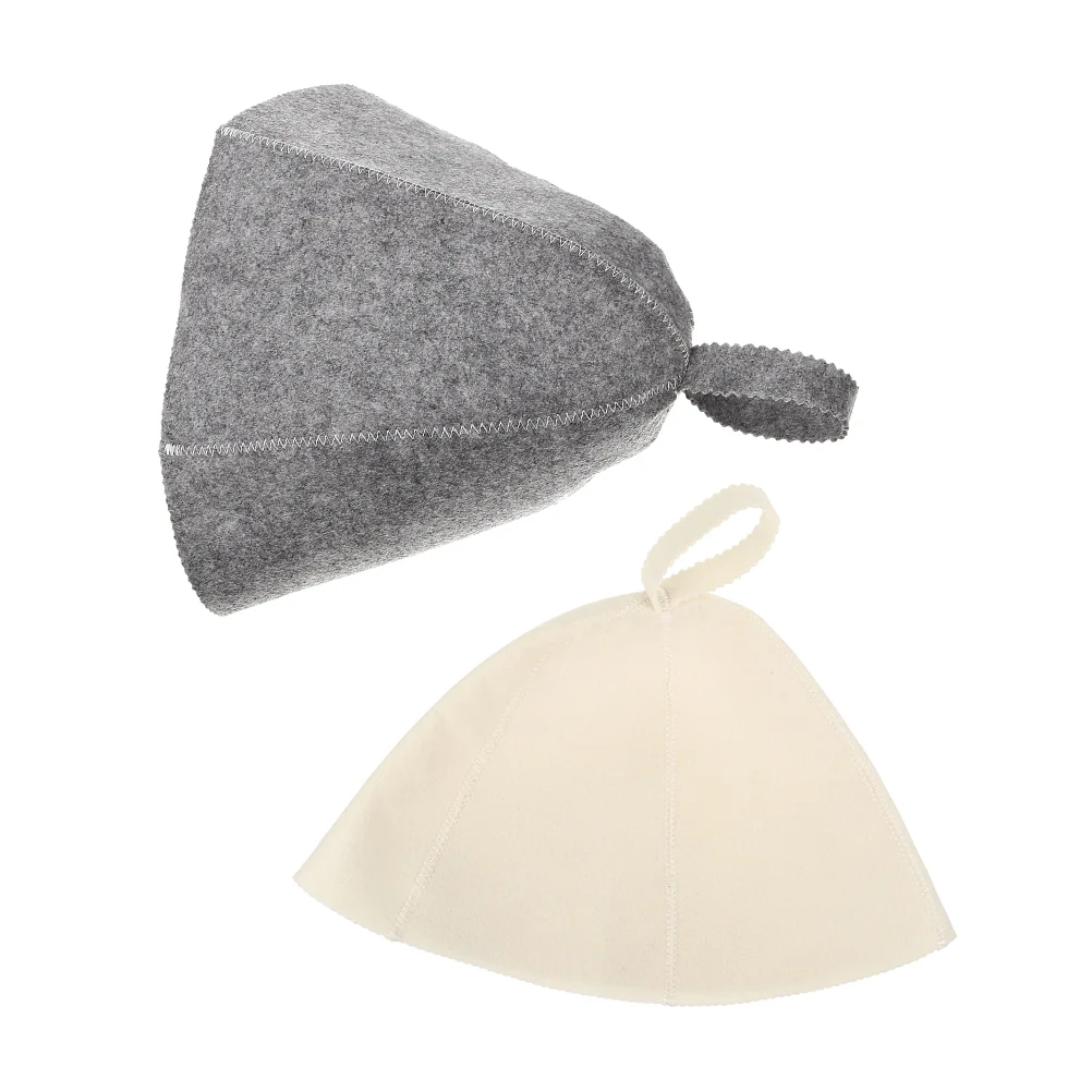 

2 Pcs Scarf Felt Sauna Hat Man Shower Caps Hair Bonnet Material Hats Accessories