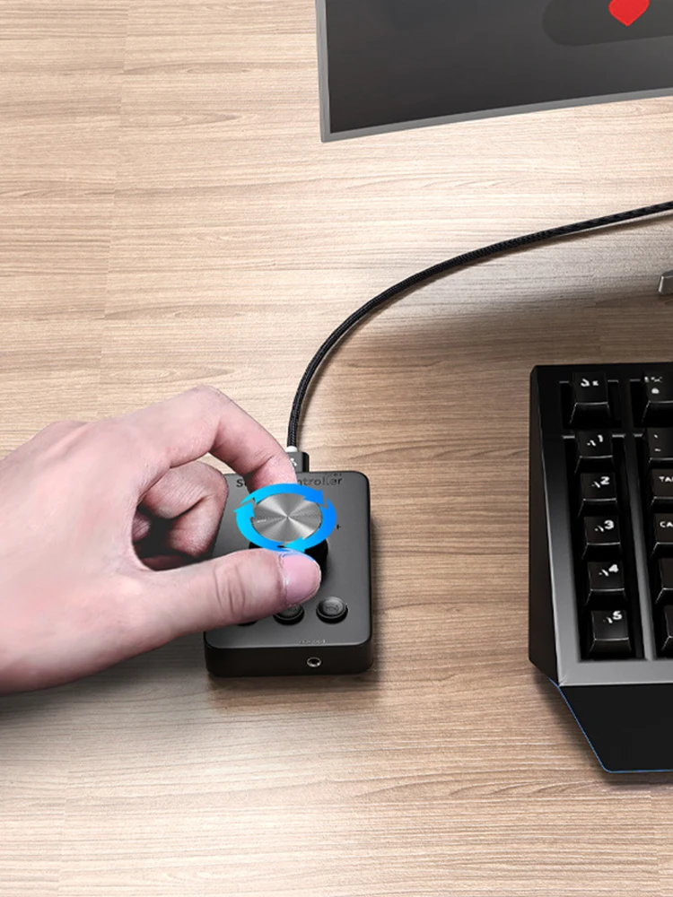 멀티미디어 PC 스피커 외부 오디오 조절 손잡이 USB 볼륨 조절 손잡이 3가지 모드 Bluetooth 호환5.1 멀티미디어 제어 손잡이