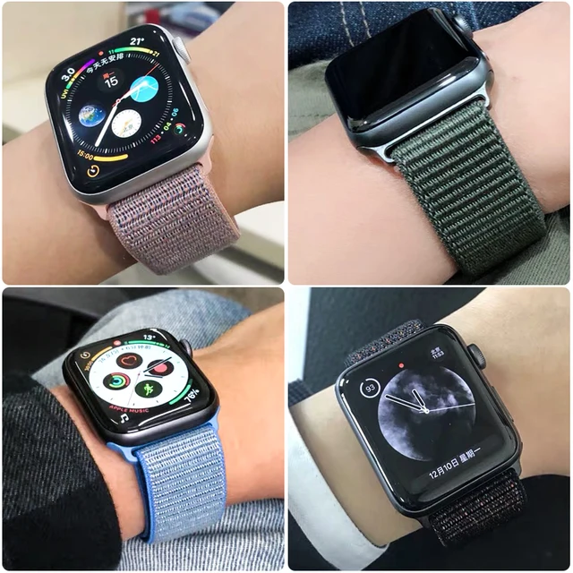 Bracelet de montre en nylon pour Apple Watch Band, Bracelet Correa