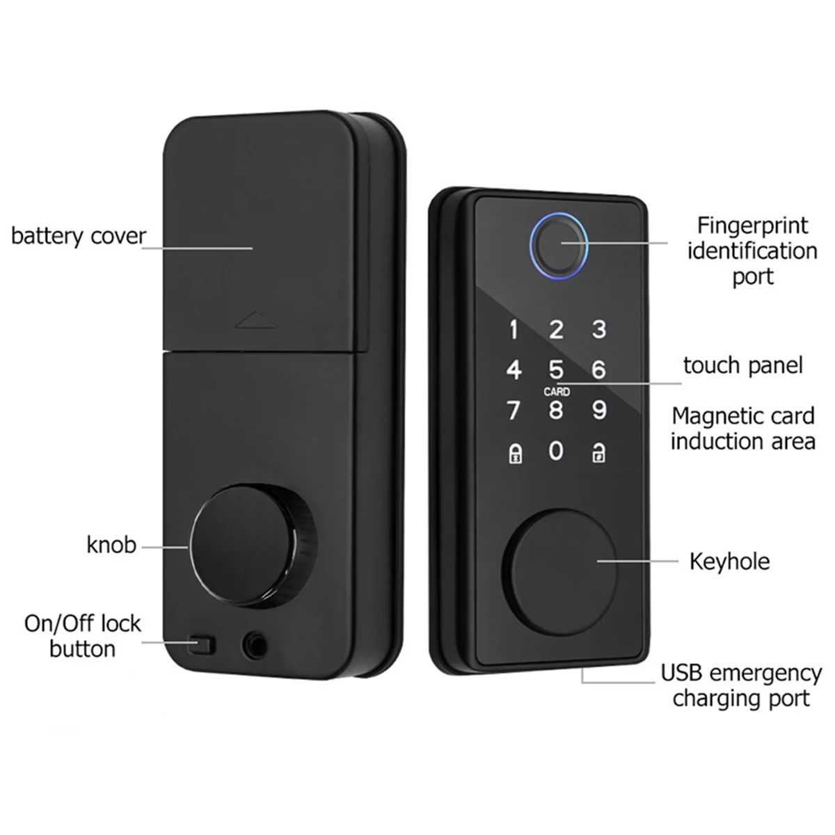 U-VBN-Tuya App Remote Control Smart Door Lock Deadbolt with Keys Fingerprint Lock Electronics Digital House Electronic