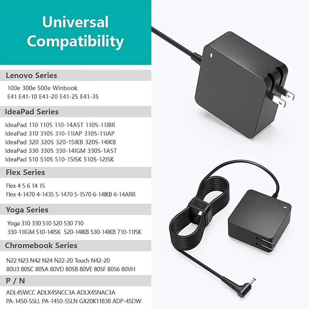 20v 65ワット45ワットideapad 3ノートパソコンのacアダプタ