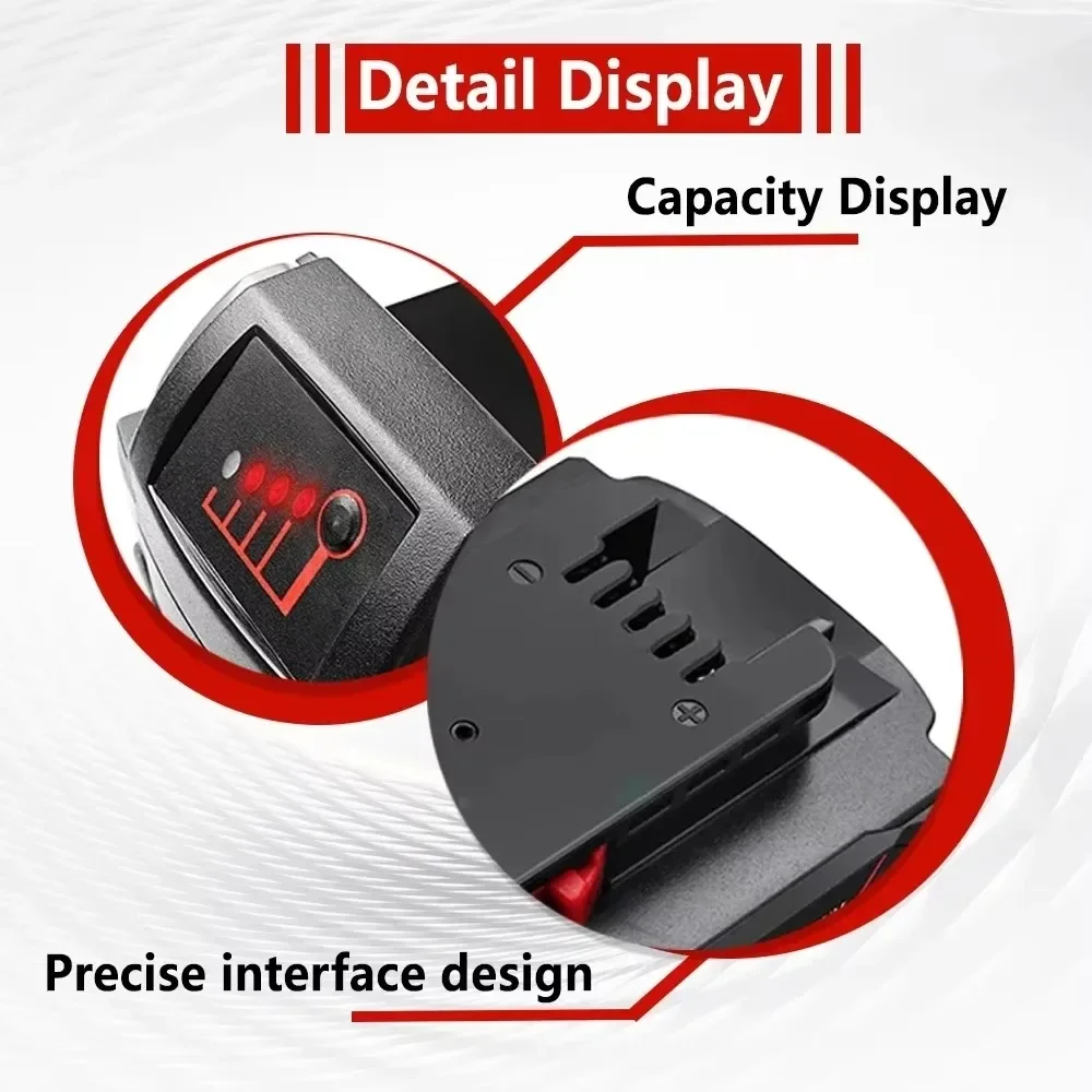 For Milwaukee M18 Power Tool Battery, Charger, BR, XC, 18V, 6000mAh 9000mAh  M18B5, 48-11-1860,2604-22 Built-in 18650 Battery 4