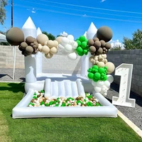 4M Oxford Bounce House With Ball Pool Slide For Kids Jumping Birthday Party Games Bouncy House Room Halloween Inflatable Outdoor 2