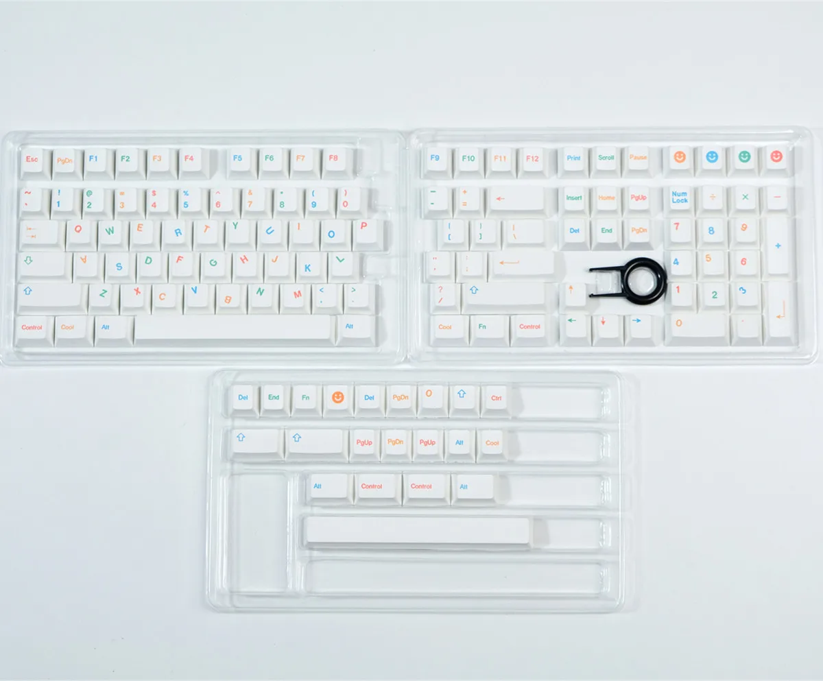 PBT 키 캡 미니멀리스트 흰색 129 키 체리 프로필 사용자 정의 키 캡 Mx 스위치 용 염료 승화 기계식 키보드