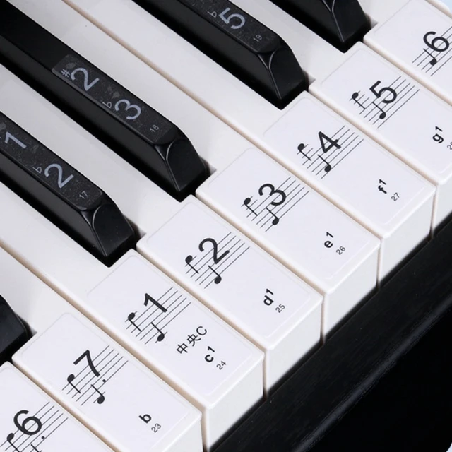 Étiquettes de notes pour clavier de piano, poignées amovibles