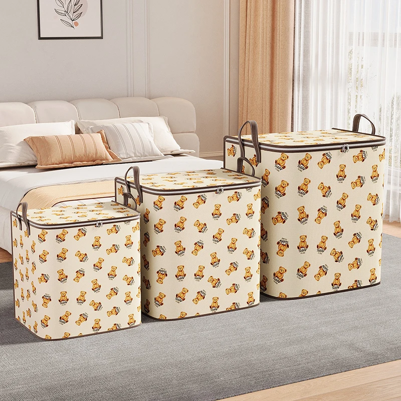 New Large Capacity Clothes Storage Bags Closet Organizers Storage Bins Foldable Storage Toy Containers Box Dust-Proof Moving Bag 4