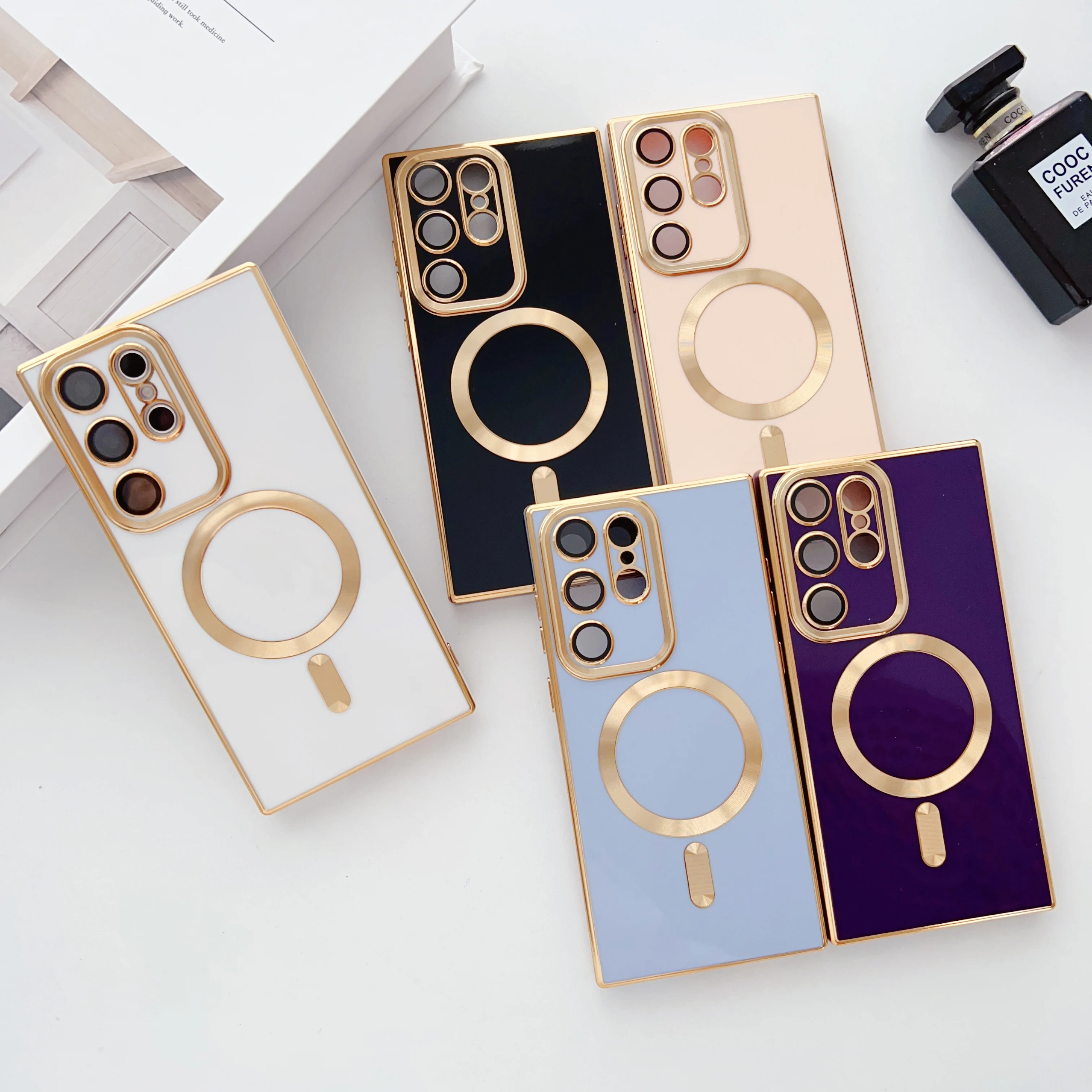 

Suitable for Samsung S23ultra new phone case, magsafe magnetic wireless charging, S22ultra electroplating