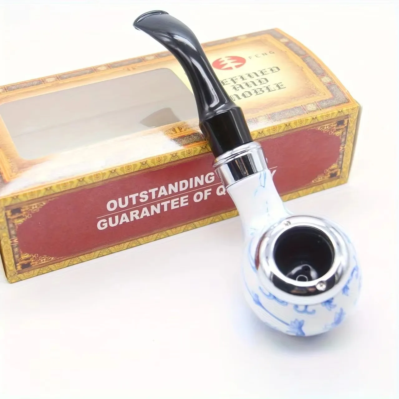 Portable Creative Blue-and-White Porcelain Style Tobacco Pipe Men's Smoking Pipe Filter Detachable Easy Cleaning tobacco pipe smoking pipe