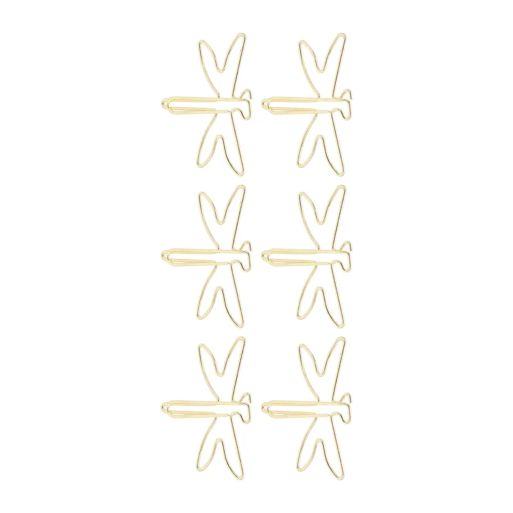 100Pcs 잠자리 모양 종이 클립 전기 도금 금속 미끄럼 방지 대형 귀여운 종이 클립 다목적 41*28mm 점보 와이드 클립