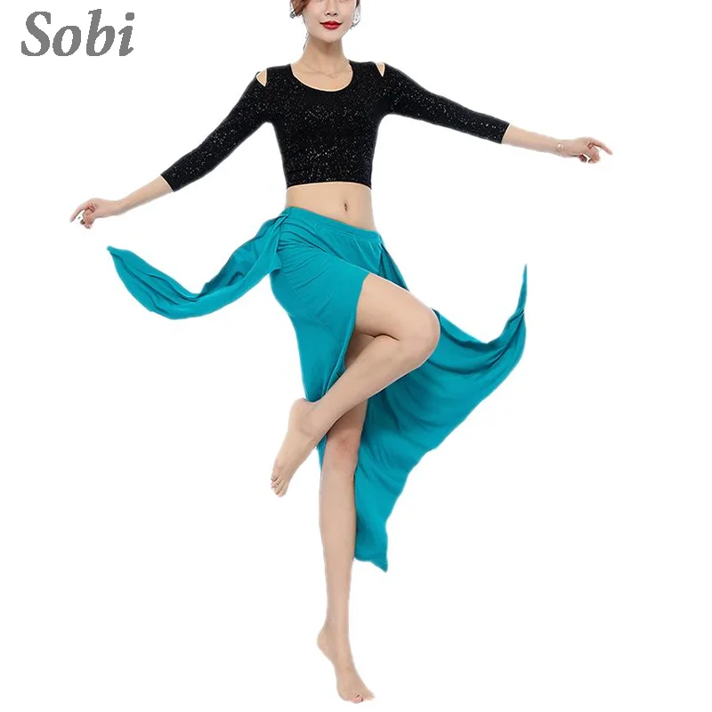 

Women BellyDance Crop Top Irregular Skirt Set Sexy Dance Costume Suit Oriental Dance Training Clothes Elegant Performance Outfit