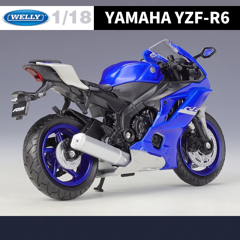 Welly 1:12 Yamaha YZF-R6 Alloy Racing Motorcycle Model Diecast Metal Street Sports Motorbike Model Collection Childrens Toy Gift 5