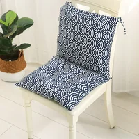 One-piece Chinese Style Linen Cushion Outdoor Garden Chair Cushion Non-Slip High-Backed Chair Pads Washable Sun Lounger Cushion 2