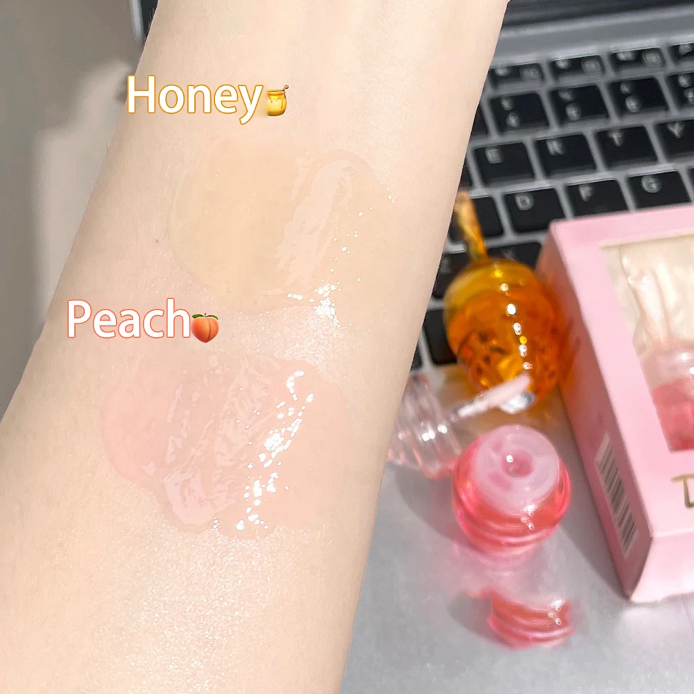 Description Picture 6 of itemHoney Pot Lip Oil Fresh Fruit Lip Balm Set Long Lasting Moisturizing Clear Lip Oil Liquid Lipstick Lipgloss Makeup Cosmetics
