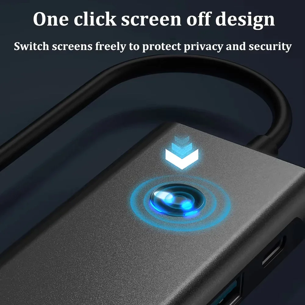 9-in-1 USB C Docking Station with Screen off Button USB HUB TYPE-C to HDMI 4K60Hz/USB 3.0 5Gbps PD100W Fast Charging for MacBook