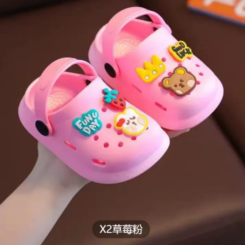 Boys Girls Cute Cartoon Beach Slippers Sandals Kids Garden Shoes Outdoor Children Slippers Baotou Anti-kick Water Shower Slipper 4