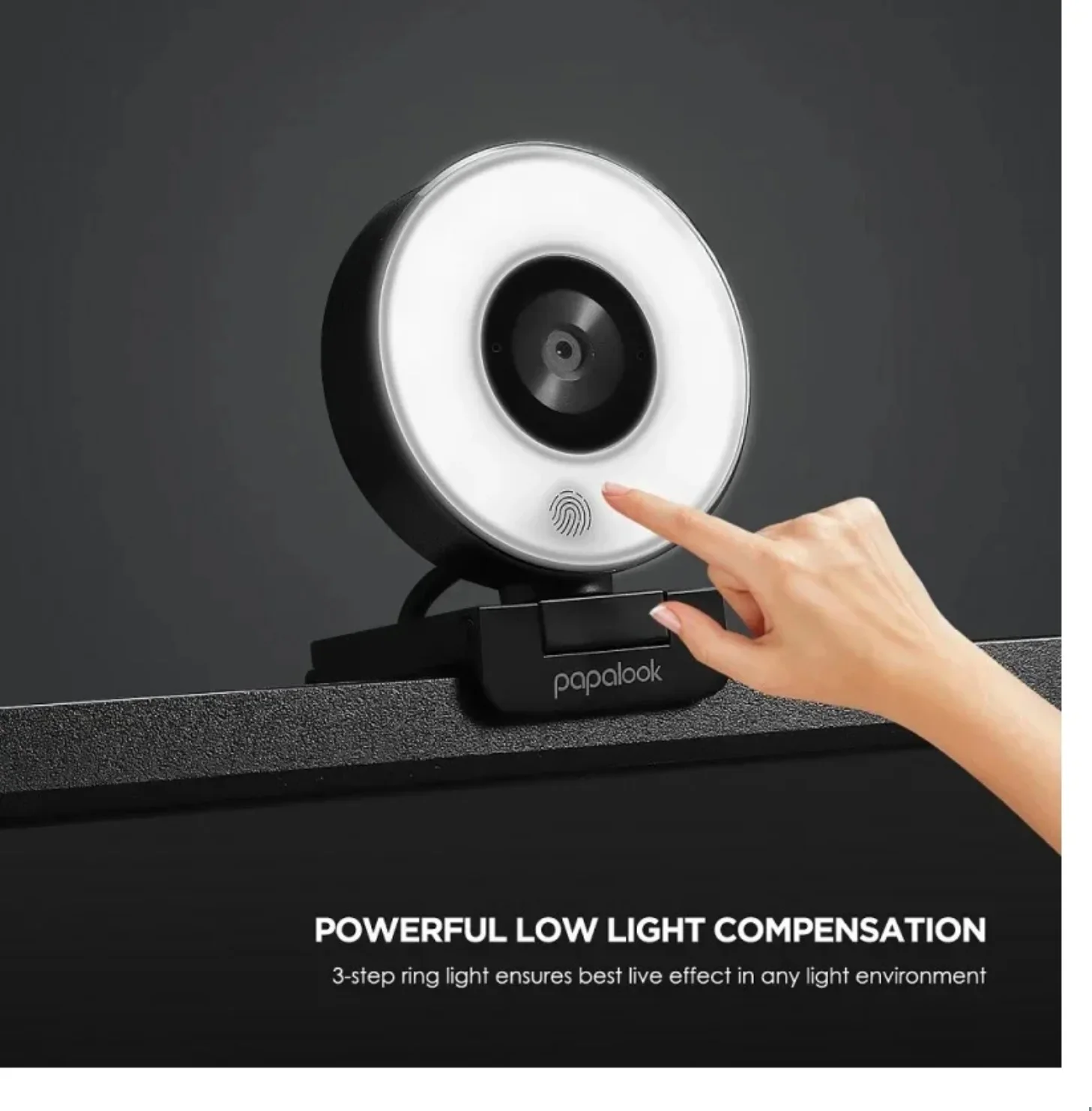S Mini CT-AUSDOM PA552 웹 카메라, HD 1080P, 마이크 포함, 조절식 LED 조명 삼각대 웹캠, OBS Twitch 스트리밍용