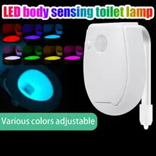 

Smart PIR Motion Sensor Toilet Seat Night Light 8 Colors Waterproof Backlight For Toilet Bowl LED Luminaria Lamp WC Toilet Light