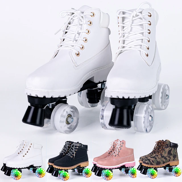 Children's Quad Skating Double Row Roller Skates, Unisex Canvas Shoes  Patines for Kids, Beginners, 2 Line, 4 Flash Wheels - AliExpress
