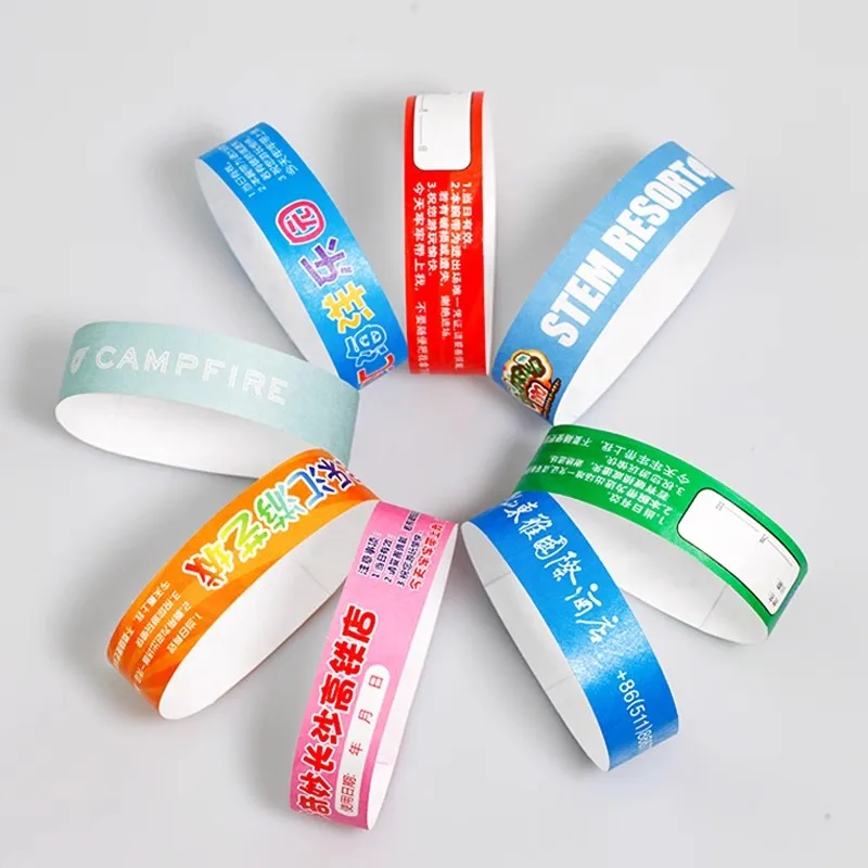 Festival Bands Tyvek Paper Wristband For Events Cheap Bracelets With And Text Printing waterproof paper wristbands cloth wristbands