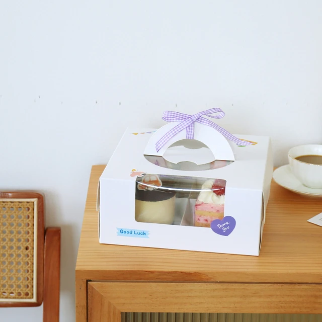 Stobag 5Dcs 4 Szemcsék Négy Ajándék Süteménydoboz Desszert Csomagolás Fogantyú Tiszta Átlátszó Ablakos Cukorka Parti Gyomor - Image 3