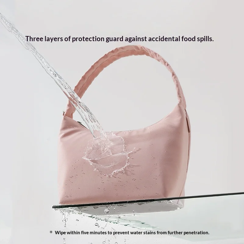 Simple Cloud Drawstring Meal Box Bag Handheld Insulated Lunch Bag With Thick Aluminum Foil For Work Commute And Portable Picnic