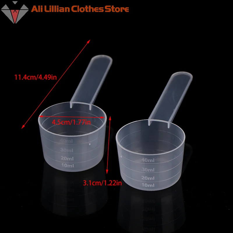 10Pcs 40ML 20g Flat Bottom Graduated Measuring Spoon With Scale Transparent Plastic Kitchen Baking kitchen measuring spoons measuring spoon set
